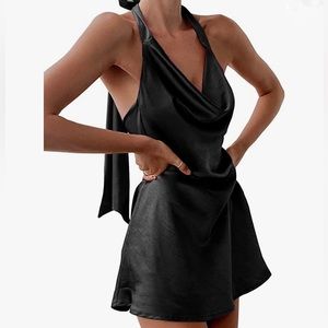 SOLD **** Satin Halterneck Mini Dress